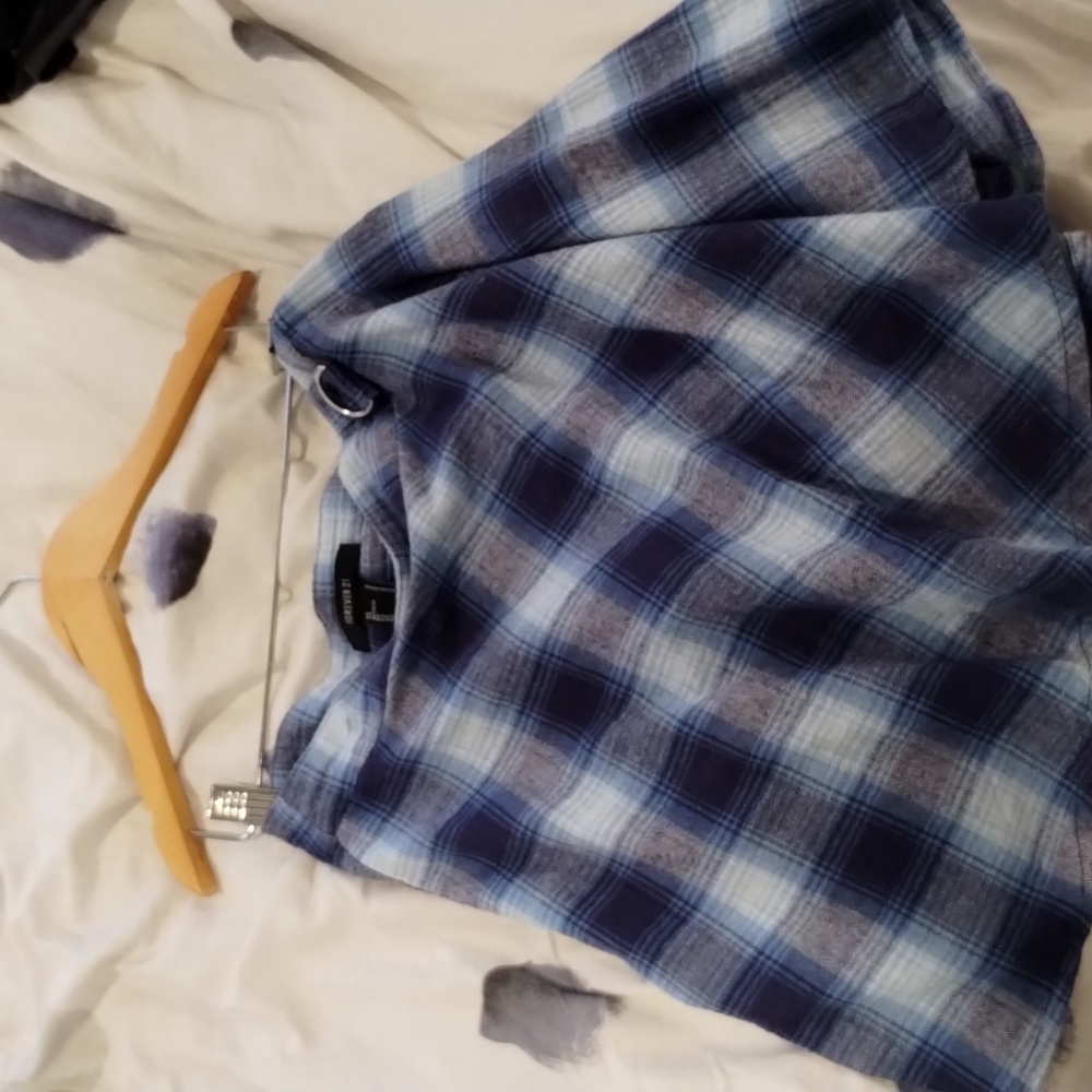 Blue plaid skater skirt in size small, from forever 21